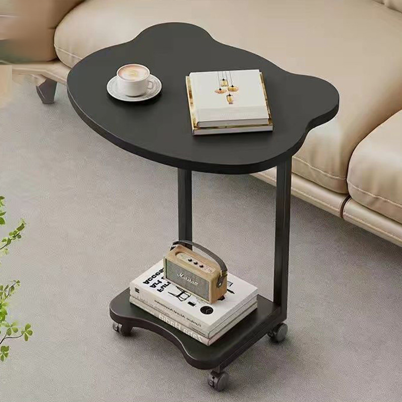 Creative Mobile Coffee Table Bear Table Bedside Table Small Table Living Room Sofa Corner Table Simple Bedside Table Removable with Wheels