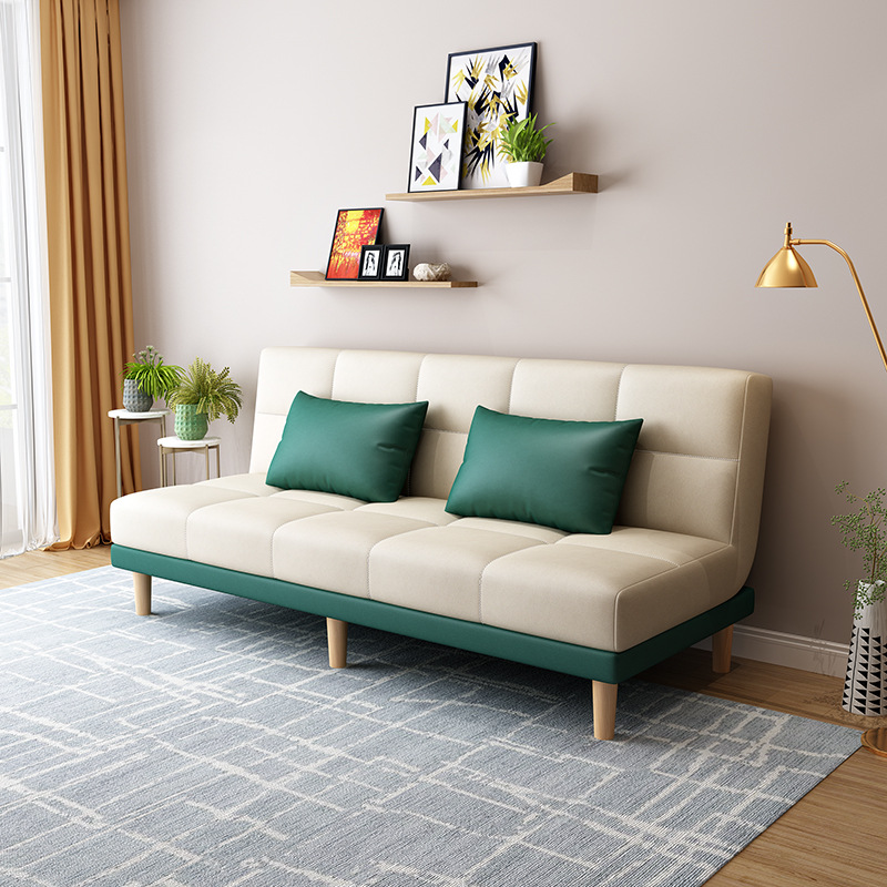 Fábrica directa sofá de piel de gato garra sala de estar pequeña casa de alquiler tienda de ropa doble plegable multifuncional dos