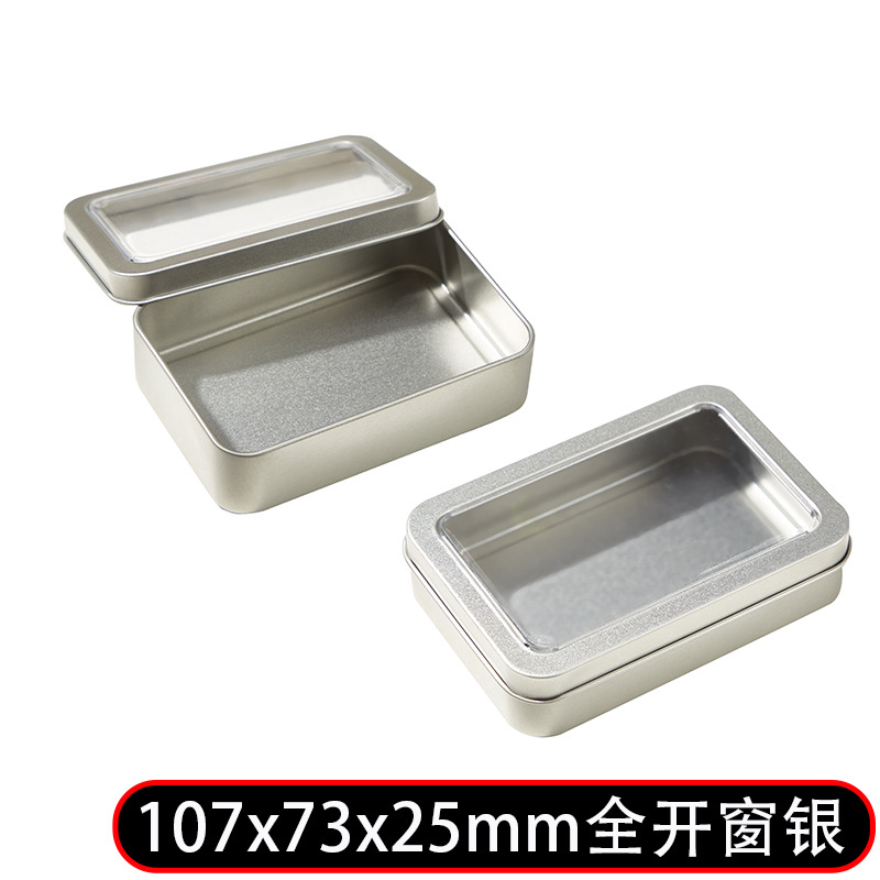 Rectangular caja de hojalata PVC ventana esmerilado plata cortaúñas tijeras belleza herramientas cuidado la salud productos embalaje joyería image 9