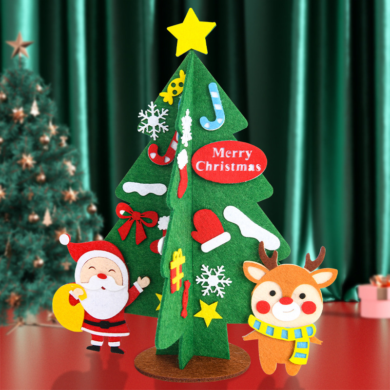 Navidad de escritorio tridimensional árbol de Navidad decoración DIY hecha a mano árbol de Navidad material de decoración paquete de mini árbol de Navidad para niños
