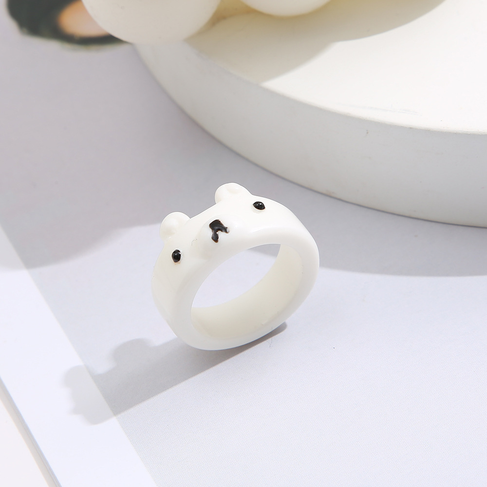 Simple Style Animal Frog Plastic Resin little bear Rings