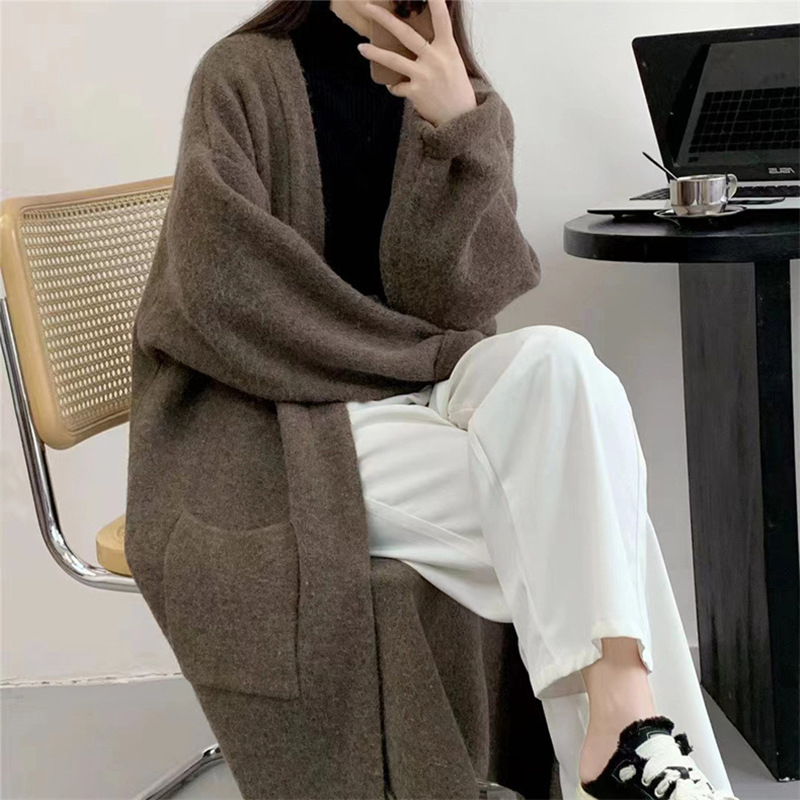 V Neck Neckline Wholesale Women's Casual Classic Style Solid Color Long Sleeve Sweaters & Cardigans