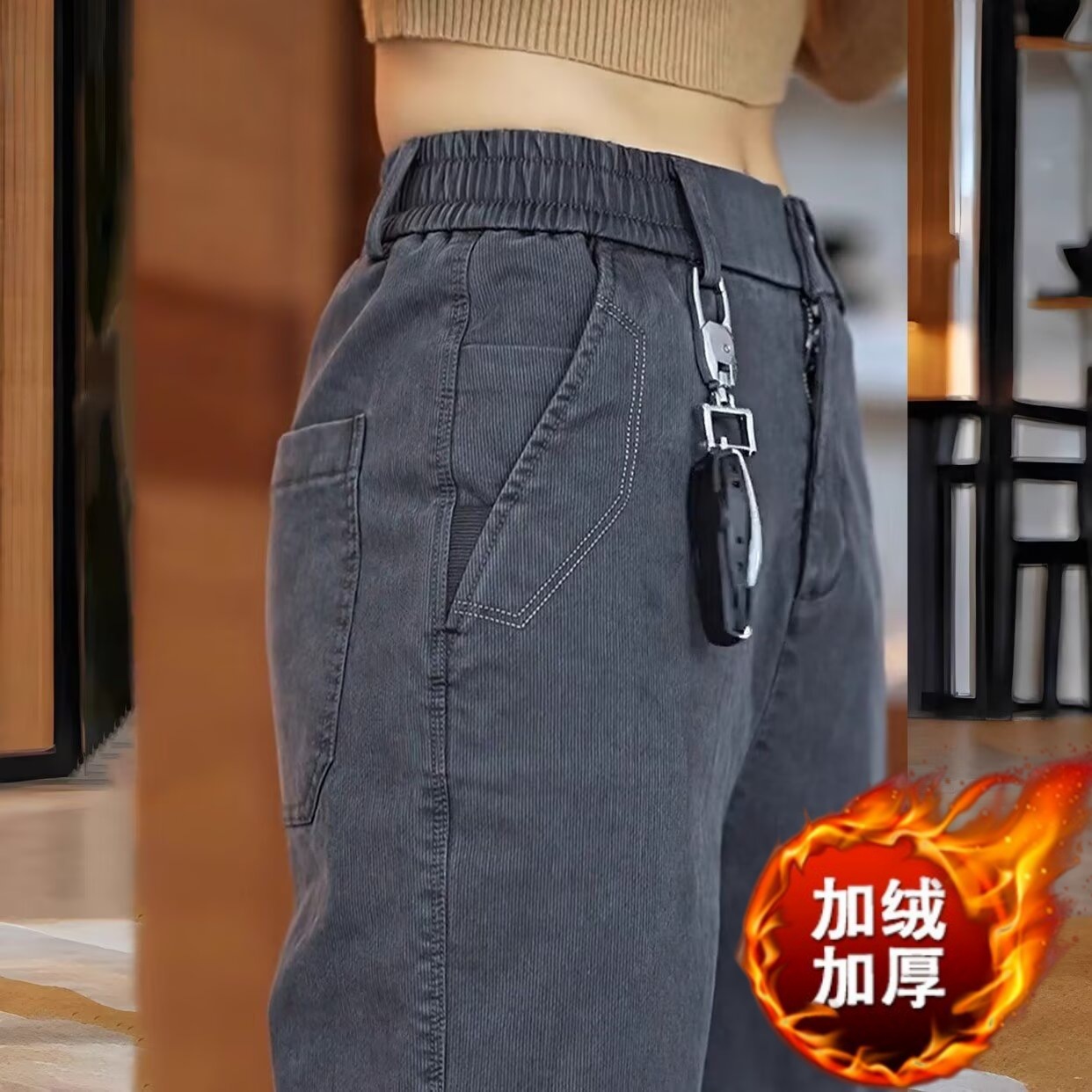 Pantalones casuales de terciopelo transfronterizo, pantalones casuales de hombre, pantalones de piernas anchas, nuevos pantalones deportivos de otoño y invierno