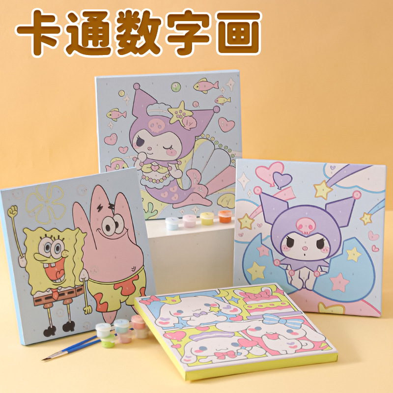Kuromi Diamond Painting Graffiti Painting Sanrio Diamond Sticker Kidsren's Handmade DIY Material Sticky Brick Painting Wholesale
