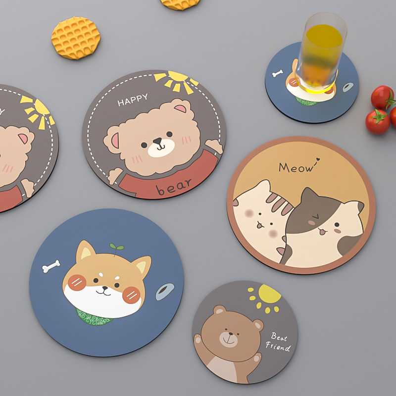 Ins Simple Backdrop Props Heat Insulating Mat, Anti-Scald Table Mat, Rubber Trivet, Plate Mat, Non-Slip Pad