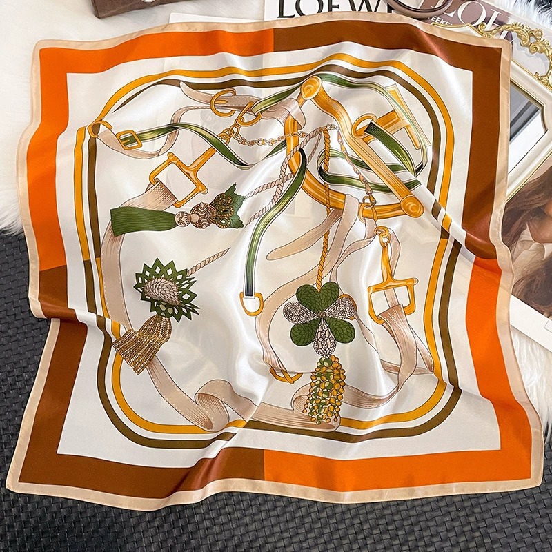 Moda bufandas de seda 70cm viajes pequeños accesorios de aire acondicionado de verano bufandas de seda satin bufandas flotantes