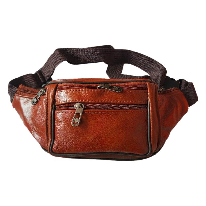 Leather Waist Bag, Crossbody Bag, Multifunctional Sports Running Outdoor Waist Bag, Cashier Bag, Outdoor Sports Bag