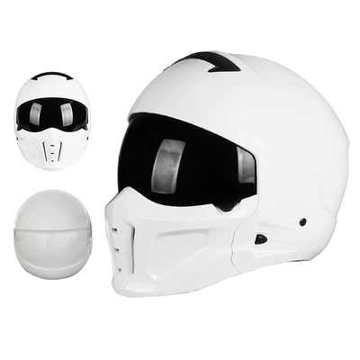 Motorcycle Helmet Full-Face Electric Motorcycle | Motosiklet kaskı (dəbilqə) - 856-extra-white-second-generation-black-lens-m55-56