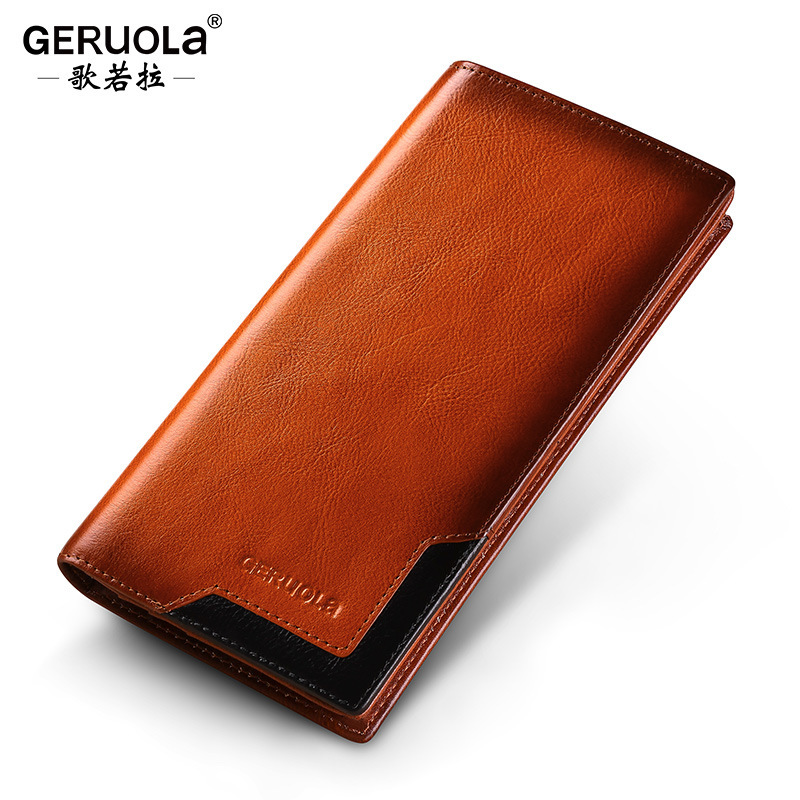 Cartera de cuero para hombre 2025 nueva billetera larga tarjeta de almacenamiento bolso de plata billetera embrague regalo wallet
