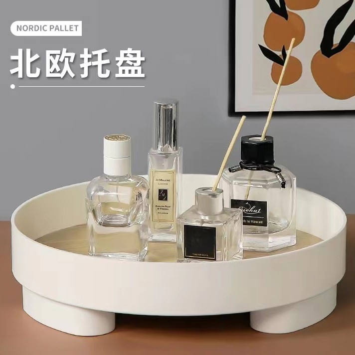 Escritorio bandeja de madera pasillo clave decoración tocador aromaterapia perfume Estilo nórdico ins cosméticos bandeja de almacenamiento