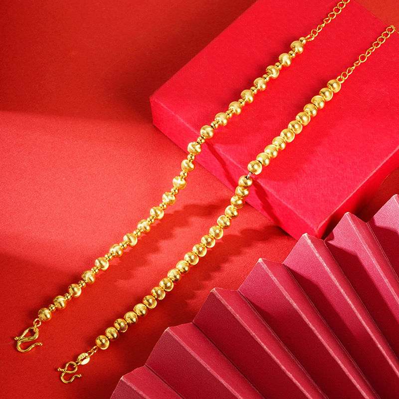 Nueva pulsera de cuentas China Vietnam arena oro antiguo patrimonio Ley Yiwu joyería suministro directo de fábrica sala de transmisión en vivo popular Retro