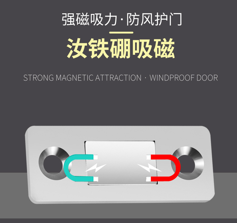 免打孔超薄隐形门吸推拉门衣柜门磁吸双磁铁移门柜吸强磁微型磁碰-阿里巴巴