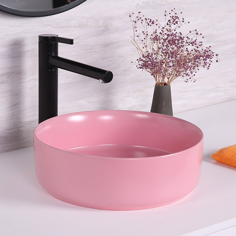 lavabo de cerámica doméstica de color lavabo artístico de hotel balcón cuadrado redondo lavabo de mesa