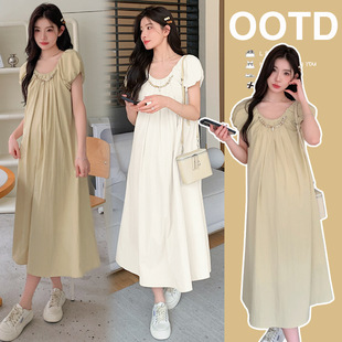 Real shot spot 2024 new lyocell tencel sweet loose A- line skirt dress