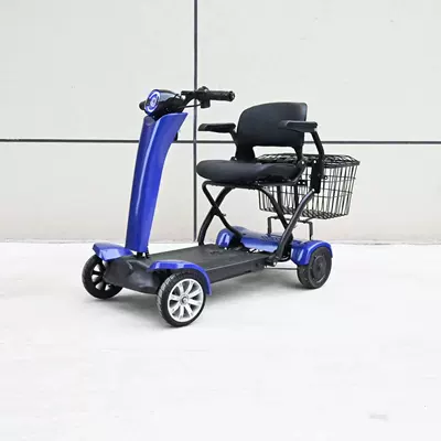 Four-Wheel Electric Folding Scooter, Daily Transportation Tool for the Elderly, Remote Control Folding Scooter, Battery Car, Cross-Border