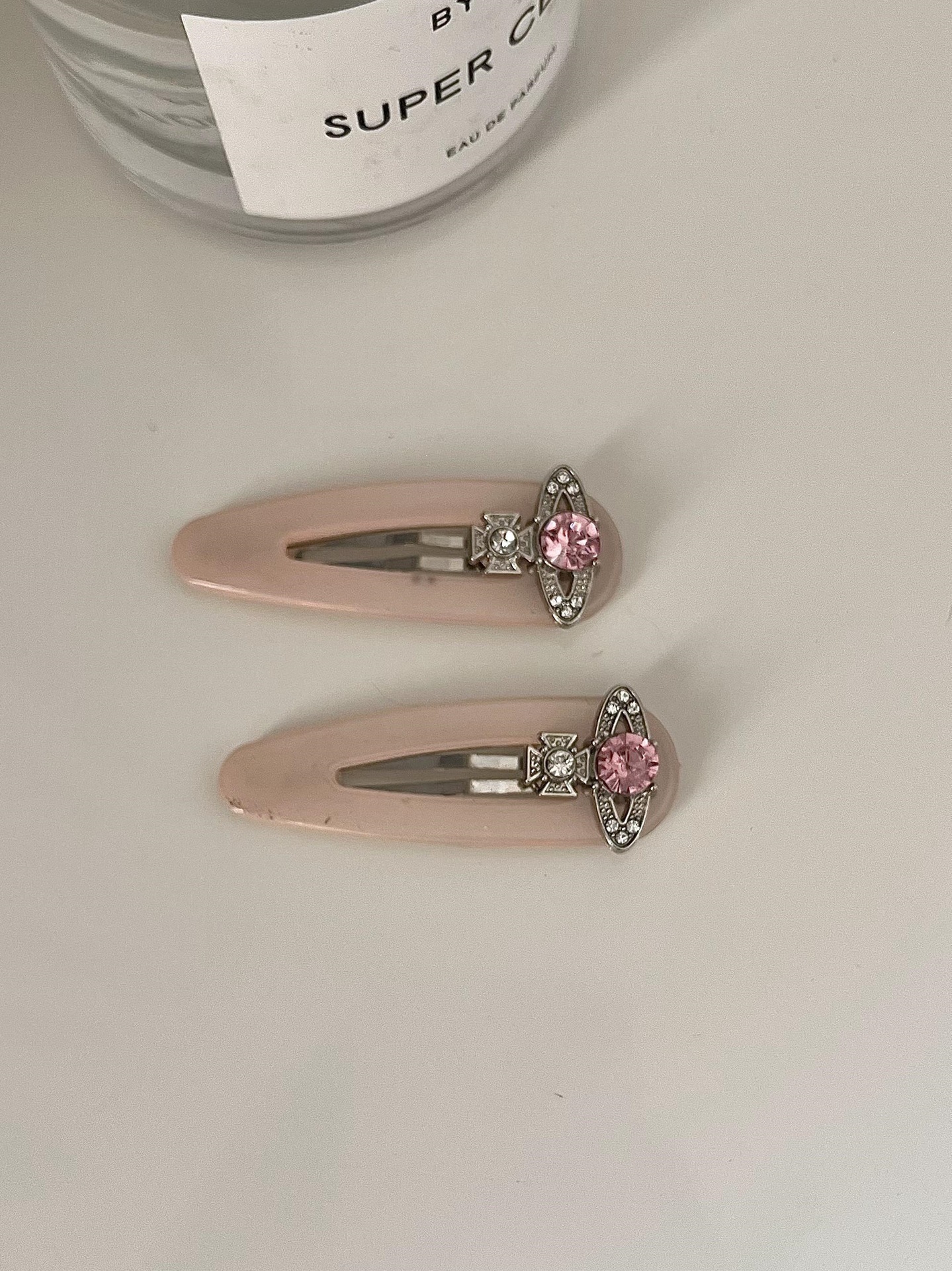 새로운 한국판 패션 서양식 핑크 시리즈 별 가득 다이아몬드 미니 앞머리 클립 대 클립 헤어 액세서리 왕홍