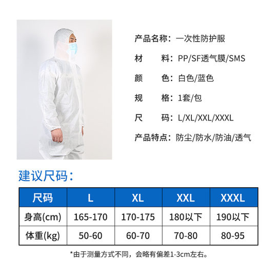 Disposable Protective clothing non-woven one-piece hooded full body dustproof Waterproof pig farm isolation clothing overalls