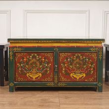 中式客厅彩绘实木茶几三件套西藏多功能茶台复古收纳装饰古典现货