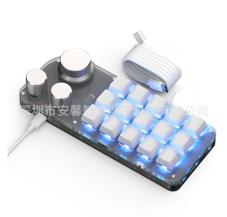 Mini teclado personalizado Bluetooth 2.4G inalámbrico 3 modos atajos de teclas de acceso directo para juegos de deportes electrónicos