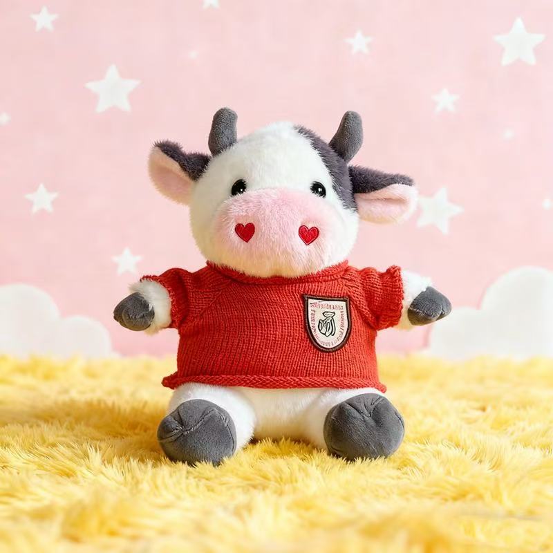 Transfronterizos de vestir grandes flores juguetes de peluche muñecas de vaca zodiacal muñecas de tela regalo muñecas de vaca de flores muñecas