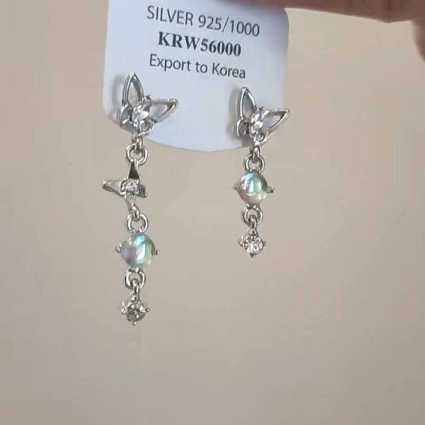 Фирменные серьги, маленькие дизайнерские зажимы, лунный камень, для не проколотых ушей, высококачественный стиль