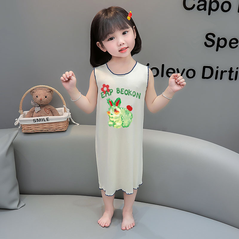 2026 vestido de pijama de hielo para niños verano ocio nuevo pijama de niñas ropa para el hogar vestido de bebé lindo chaleco vestido image 19