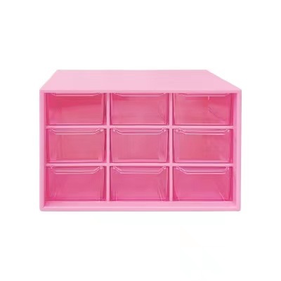 INS girl's heart nine-square grid girls dormitory desktop dust-proof drawer-type stationery jewelry nine-square grid storage box