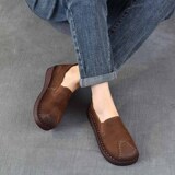 以一 Весенне-осенний новый стиль, однослойная женская обувь из воловьей кожи на мягкой подошве в стиле ретро, повседневная универсальная женская обувь на плоской подошве из хлопка и льна с неглубоким горлышком