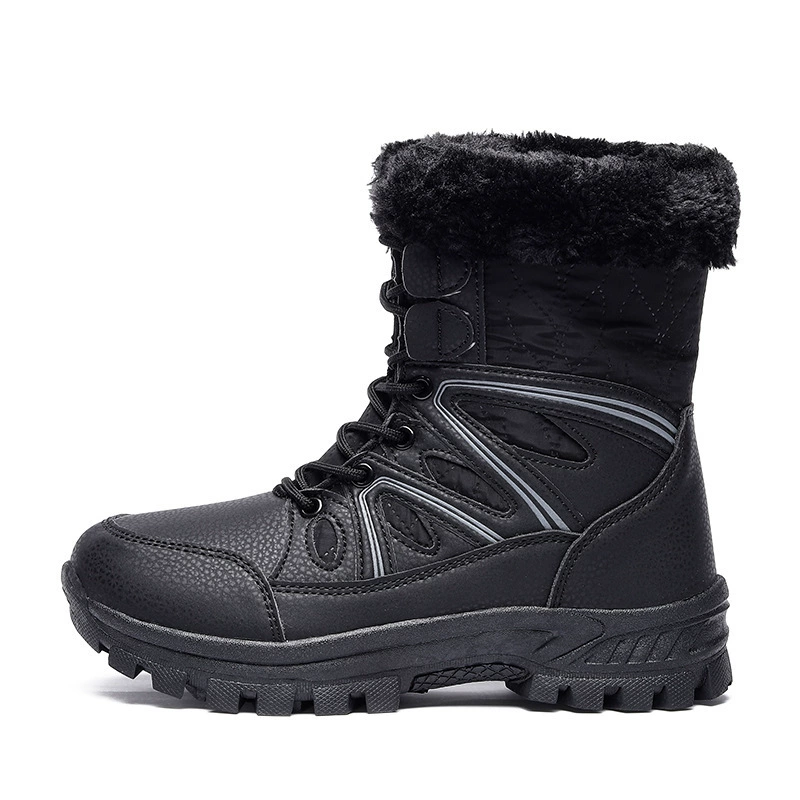 Warm platform boots, fleece‑lined lace‑up ankle boots, platform tread, plus sizes