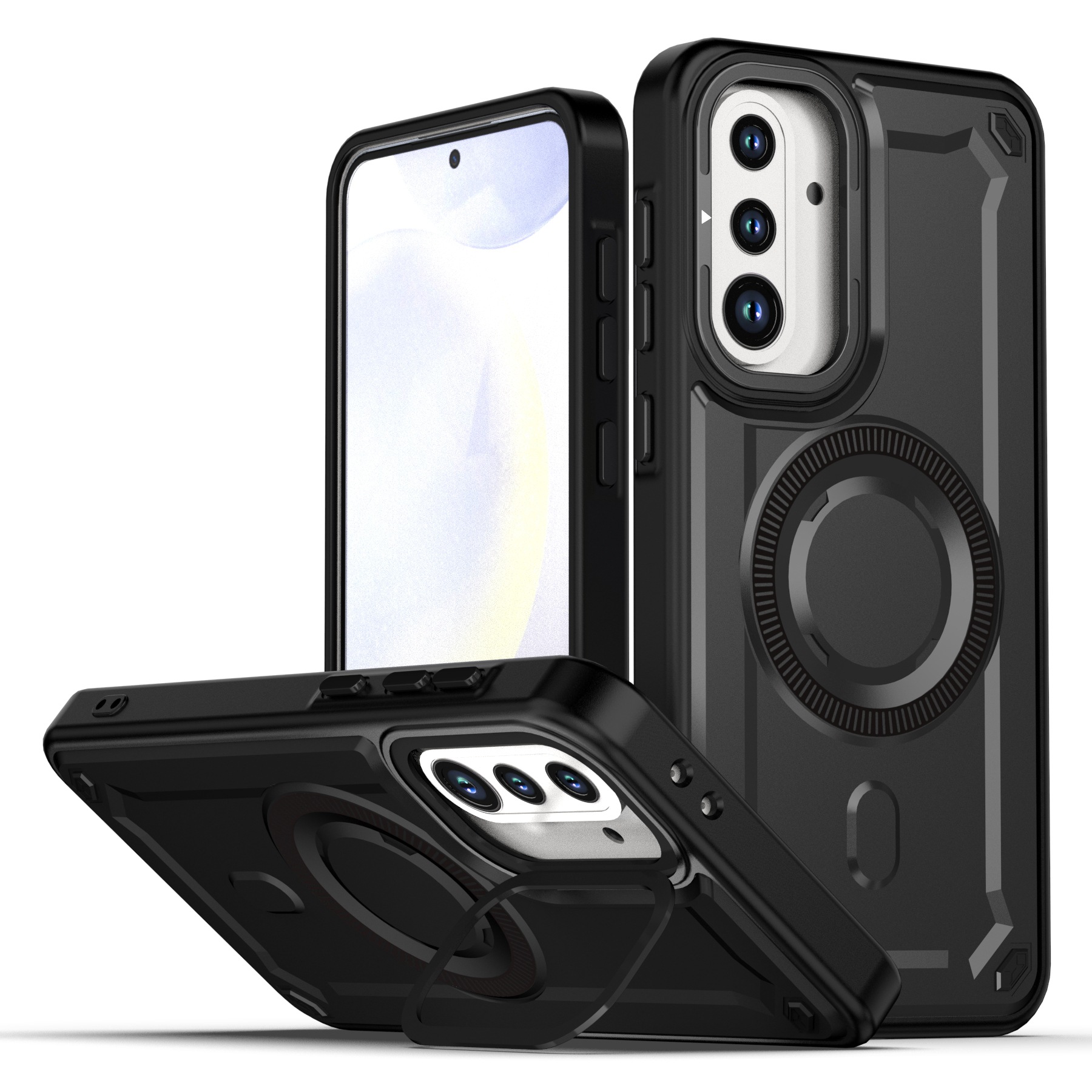 Adecuado para Samsung A56 Golden Armor Set Funda para teléfono móvil A36 Car Magnetic Anti-caída Funda protectora A26 dos en uno image 11