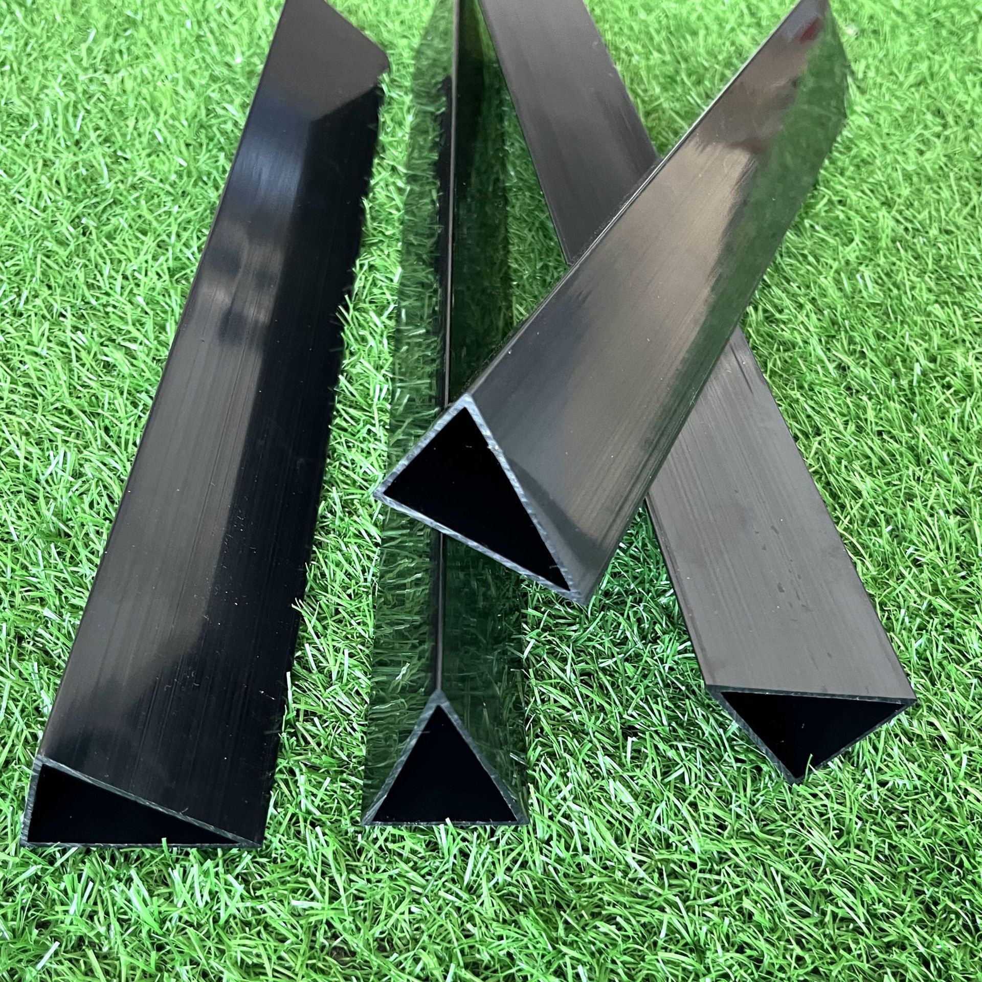 黑色abs三角管陈列货架塑料配件模型广告支架空心圆柱管材电子