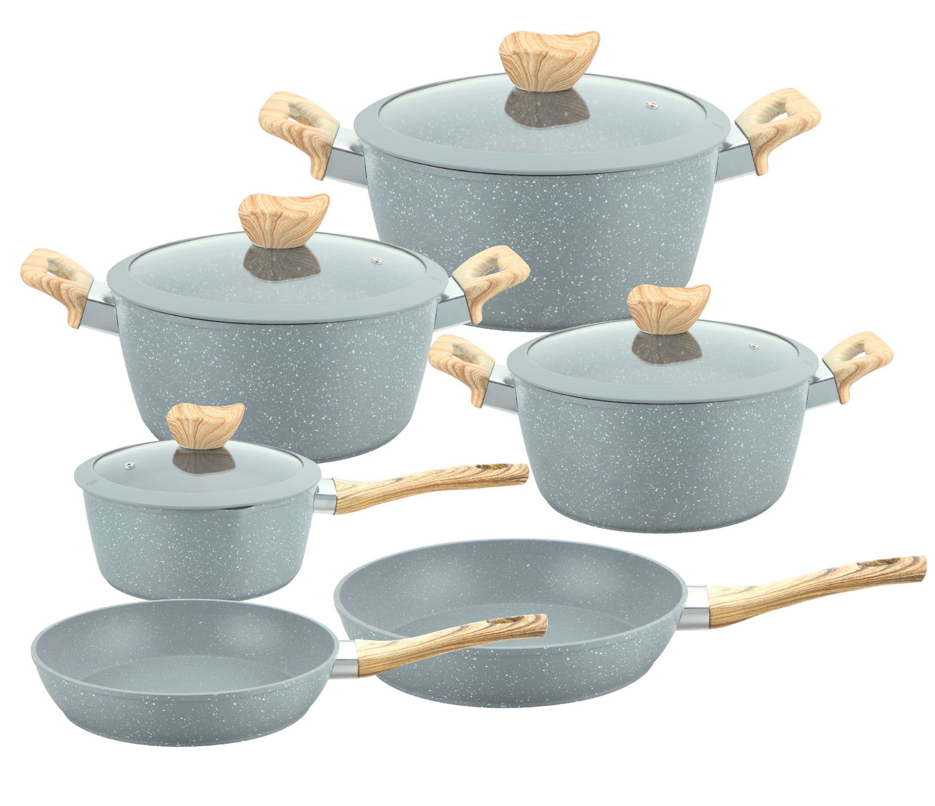 Medical stone wok marble non-stick frying pan milk pot soup pot household pot set induction cooker universal pot