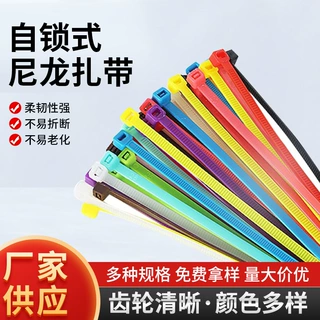 定制批发多色尼龙扎带塑料束线带自锁式尼龙电缆扎带捆扎带