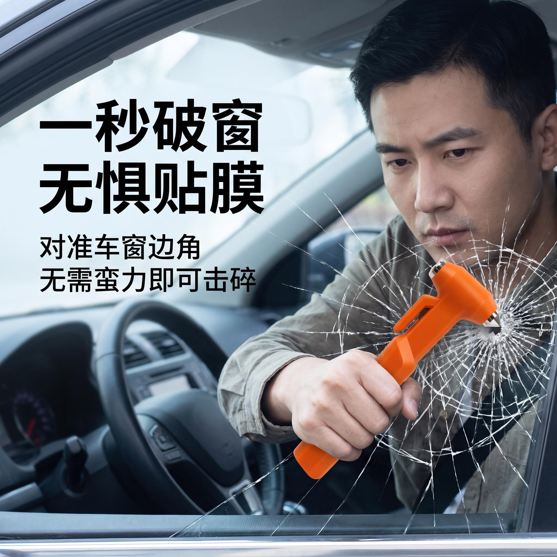 Customizable logo car safety hammer, factory-made window-breaking hammer, cross-border three-in-one car safety hammer, easily breaks windows