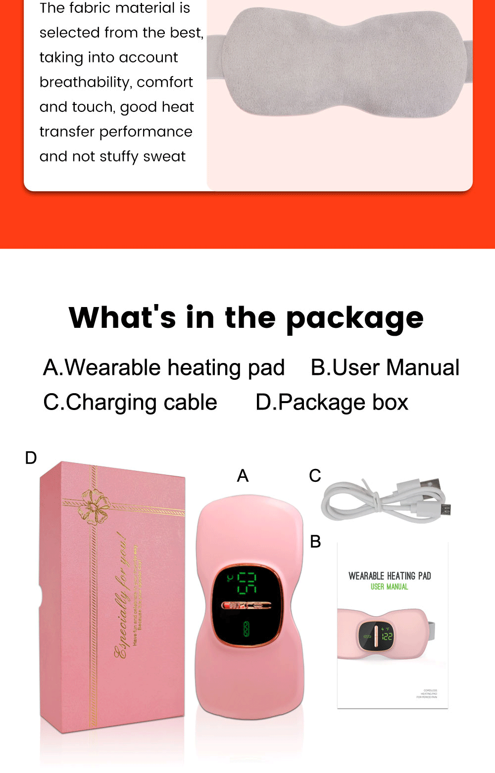 新品暖宫腰带礼盒宫寒加热大姨妈神器女生月经期痛经电热按摩神器