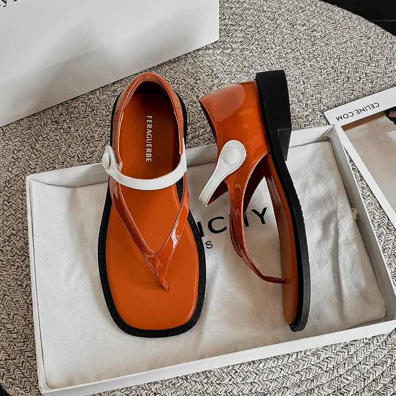 Женские пляжные шлепанцы с квадратным носком, размер 35-42, лето 2025, новые, повседневные, на низком каблуке, на липучке