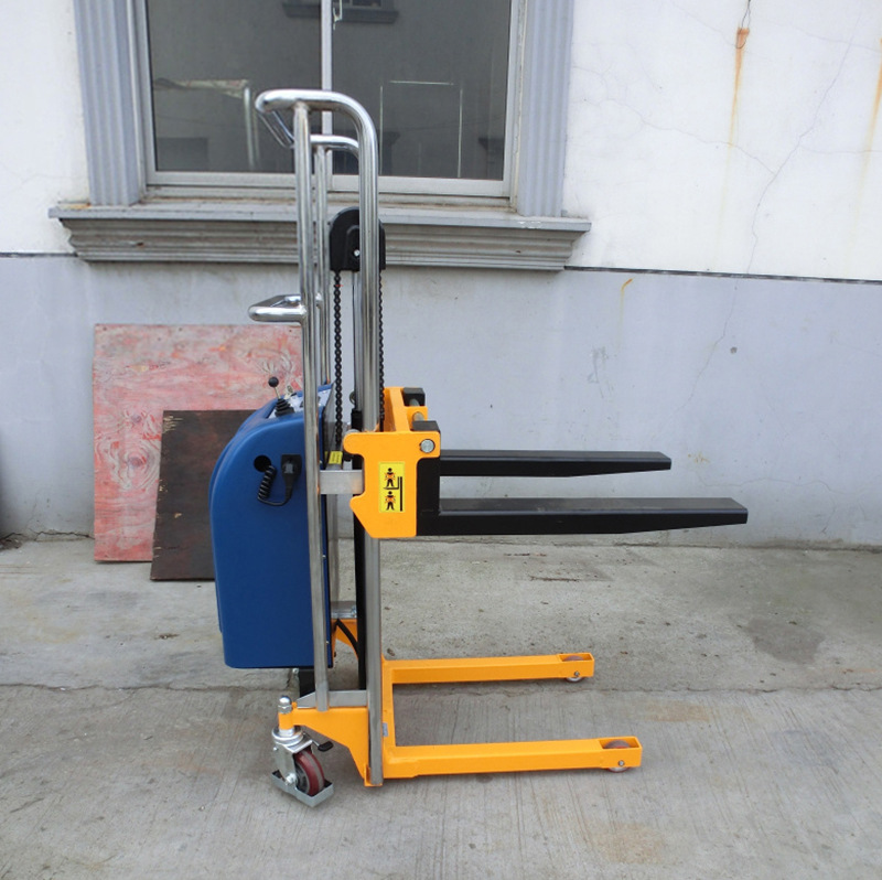 供应400kg轻型半电动液压堆高车自动升降轻便升高叉车装卸行李车