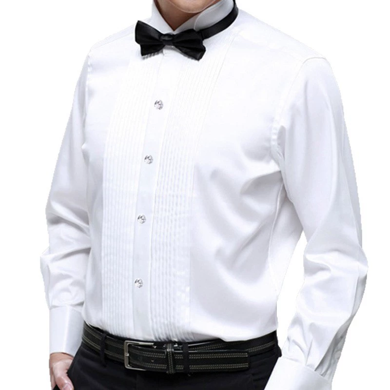 Мужское костюмное рубашка с длинным рукавом, slim fit