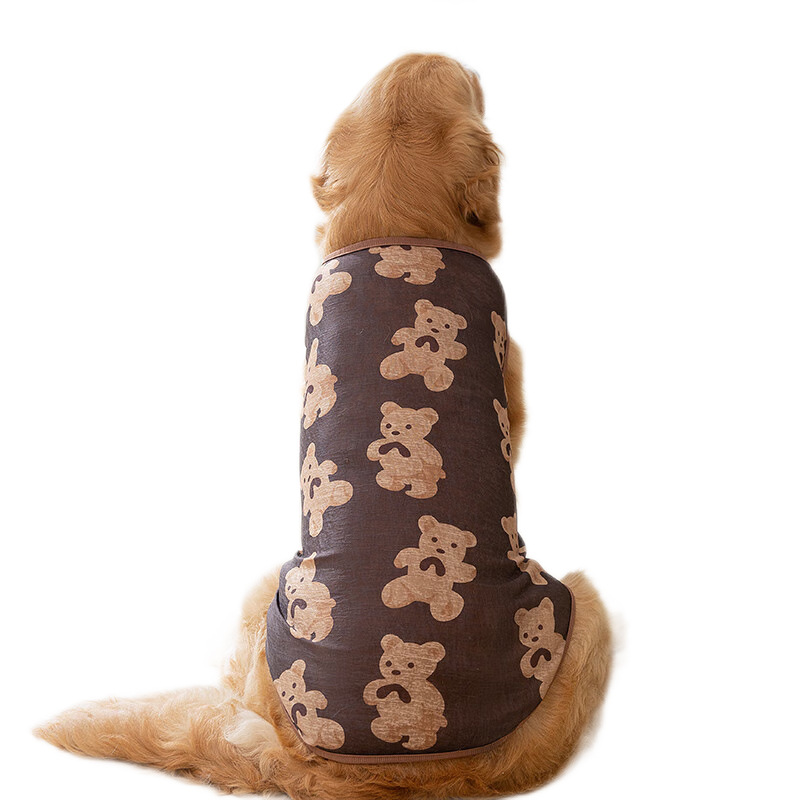 Primavera y verano perros de pelo dorado perros respirantes delgados coreanos chaleco de perros de perros grandes ropa de perros de mascotas
