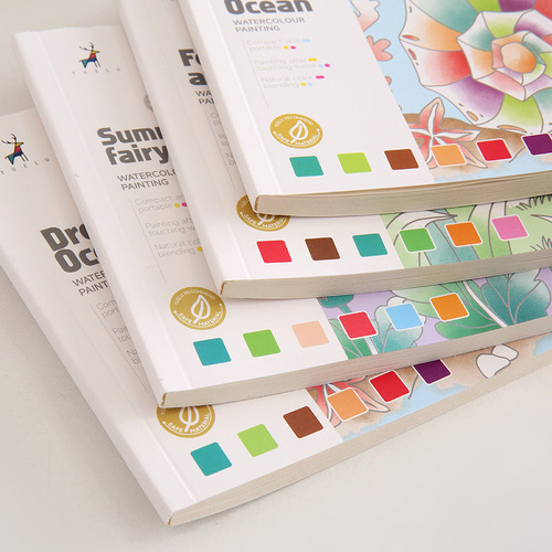 Creative watercolor coloring book, gouache graffiti picture book, cartoon note, children's drawing book, watercolor drawing paper with own pigments