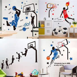 19N宿舍壁纸大学生寝室房间墙面装饰篮球运动墙贴体育教室文化墙