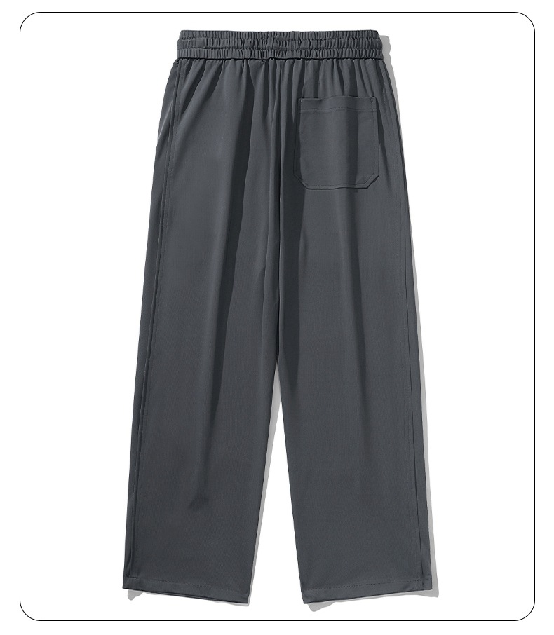 Elastic drape and quick drying air-conditioned pants for the summer of 2024, with a new cool feeling splicing and wide leg pants for men_voghion.com