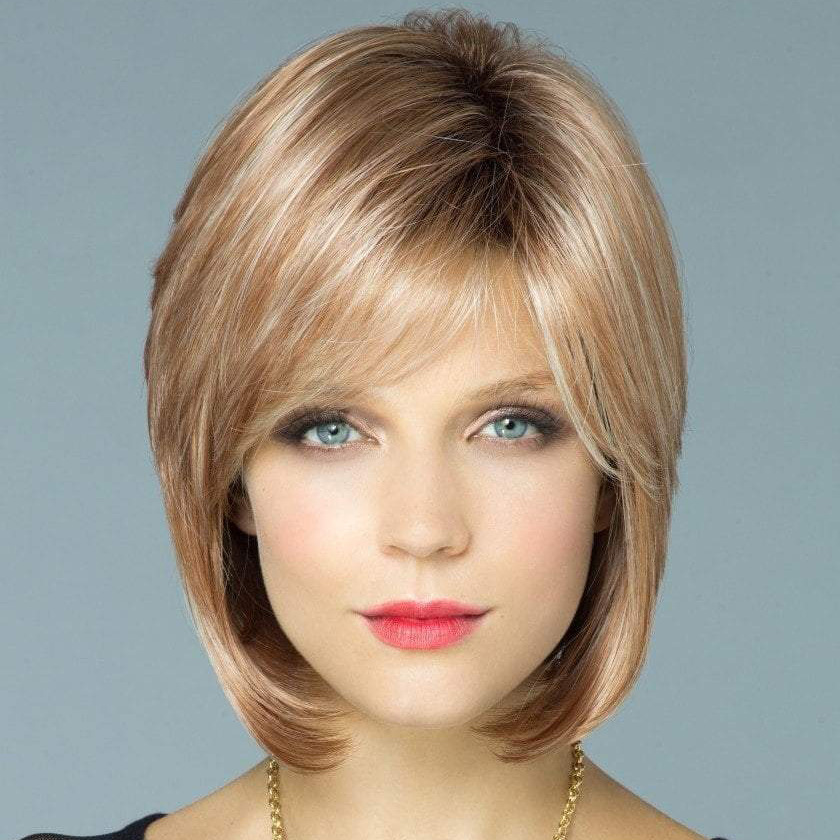 synthetic wig for Women's short straight hair mixed color synthetic fiber wrap face slanted bangs wig high-temperature silk rose mesh full set_voghion.com