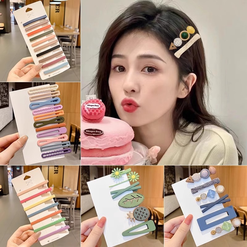 Clip de cabello de color lindos para mujeres bordas laterales frangeas de alta sensación de clip de borde de la frente rotura cabello de boca de pato tocado
