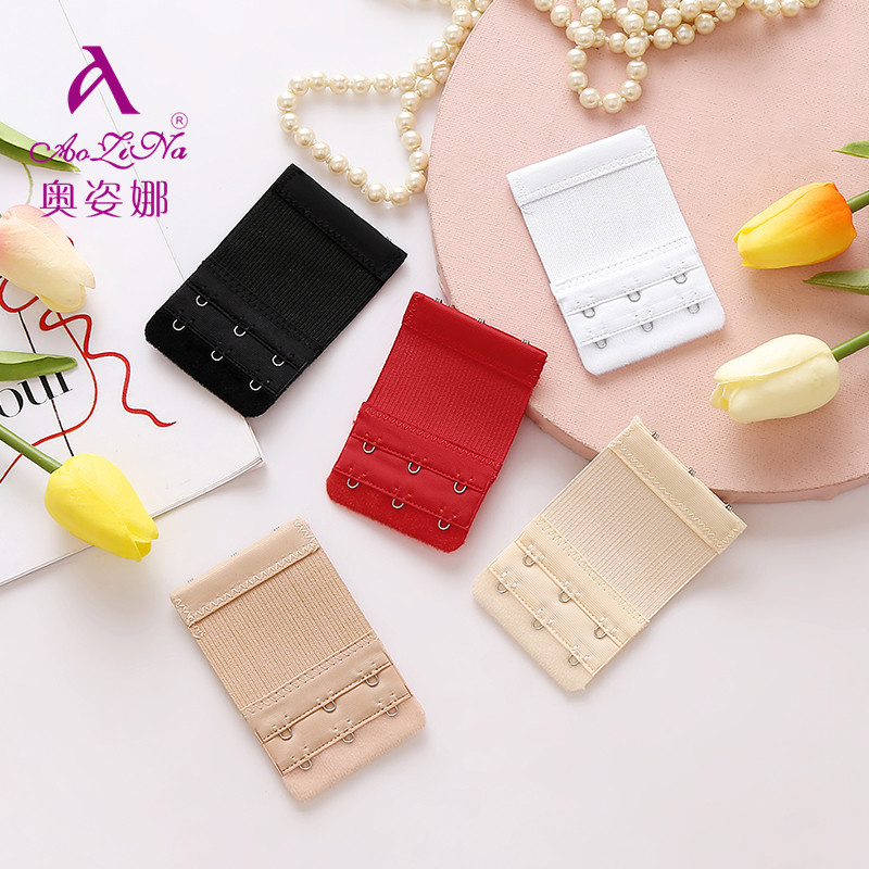 Wholesale elastic two-row three-button bra extension buckle stainless steel elastic two-row three-button bra extension buckle extension buckle