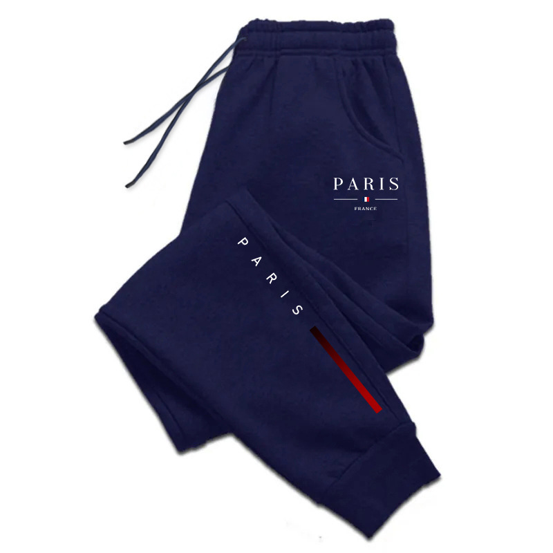 2025 New Paris Print Men's Sports Pants High-End Men's Home Outdoor Casual Sports Jogging Pants Urban Fashion