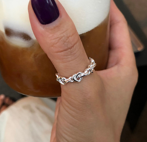 Fan Zhiqiao Korean minimalist 925 sterling silver star ring female niche design ins internet celebrity retro open ring