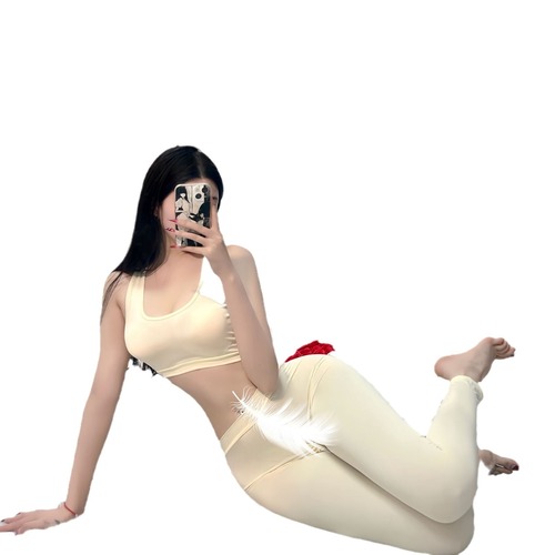 Underwear sexy open-leg no removal tight pants exposed buttocks yoga pants outdoor exposed couple flirting hot girl set