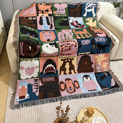 かわいい漫画の動物の顔の綿の毛布のソファーの毛布の一人の席の毛布のソファーの毛布のベッドの毛布の壁面のタペストリー