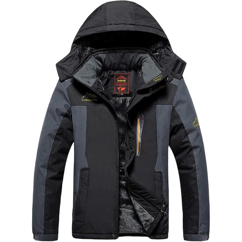 Winter Clothing Outdoor Windproof Waterproof Plus Size Mountaineering Suit Plus Velvet Thickened Warm Jacket Men's Plus Size Cotton Clothes